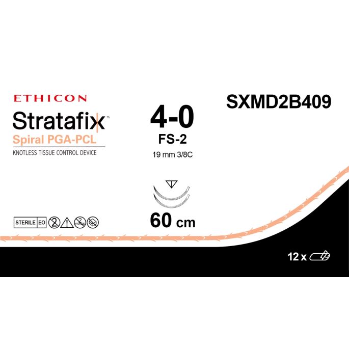 Stratafix ongekleurd 4-0, FS-2 naald, SXMD2B409, 12 stuks