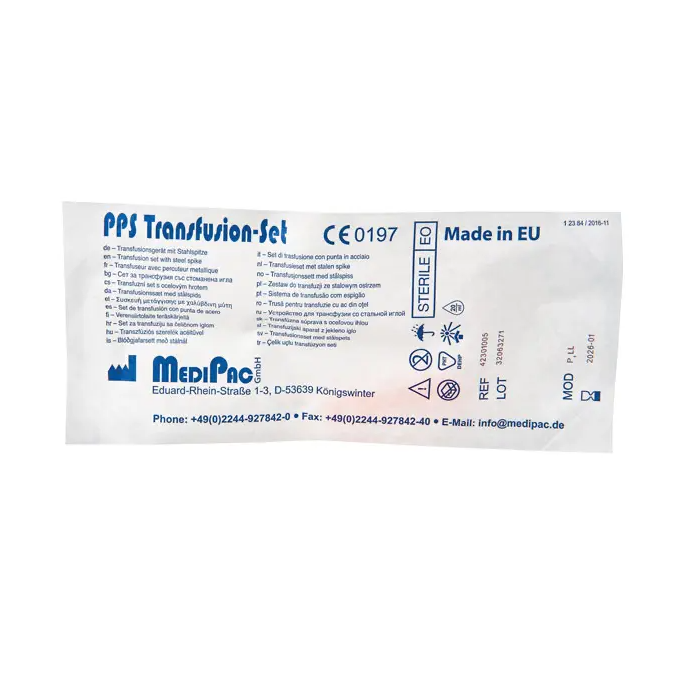 PPS Transfusieset met metalen punt, 10 stuks