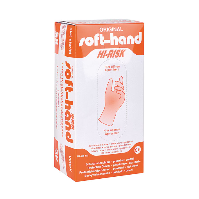 Soft-Hand Hi-Risk Latex handschoenen Large, 50 stuks