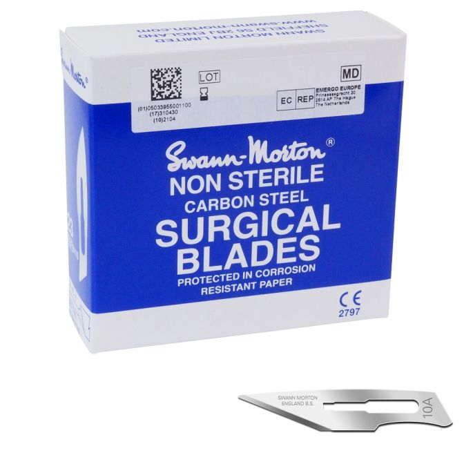 Swann Morton scalpelmesjes carbon, niet steriel, nr. 10A
