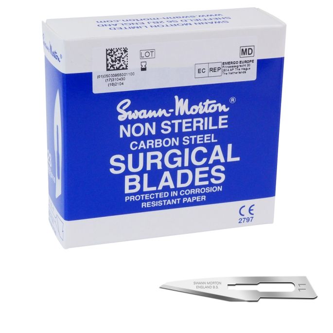 Swann Morton scalpelmesjes carbon, niet steriel, nr. 11