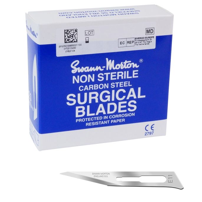 Swann Morton scalpelmesjes carbon, niet steriel, nr. E11