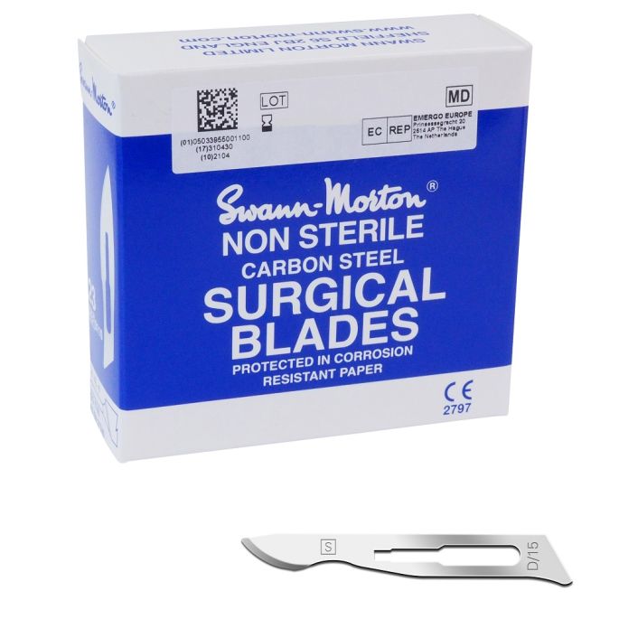 Swann Morton scalpelmesjes carbon, niet steriel, nr. SABRE D15