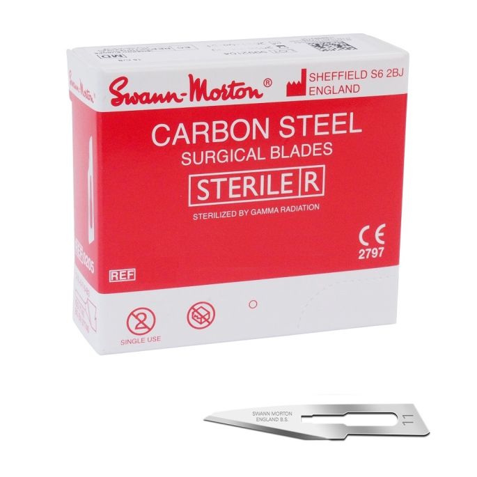 Swann Morton scalpelmesjes carbon, steriel, nr. 11