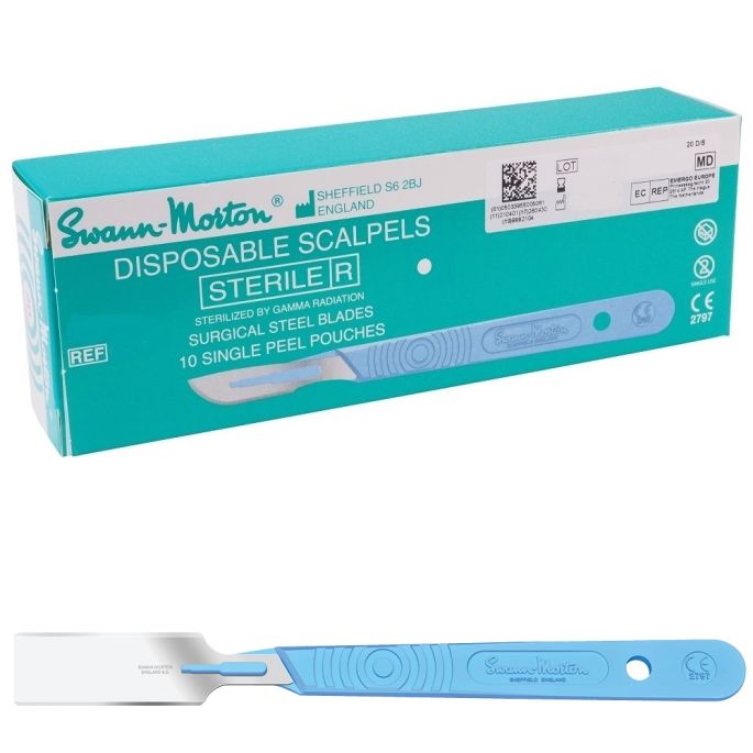 Swann Morton wegwerp skin graft scalpels RVS, steriel, nr. SGD