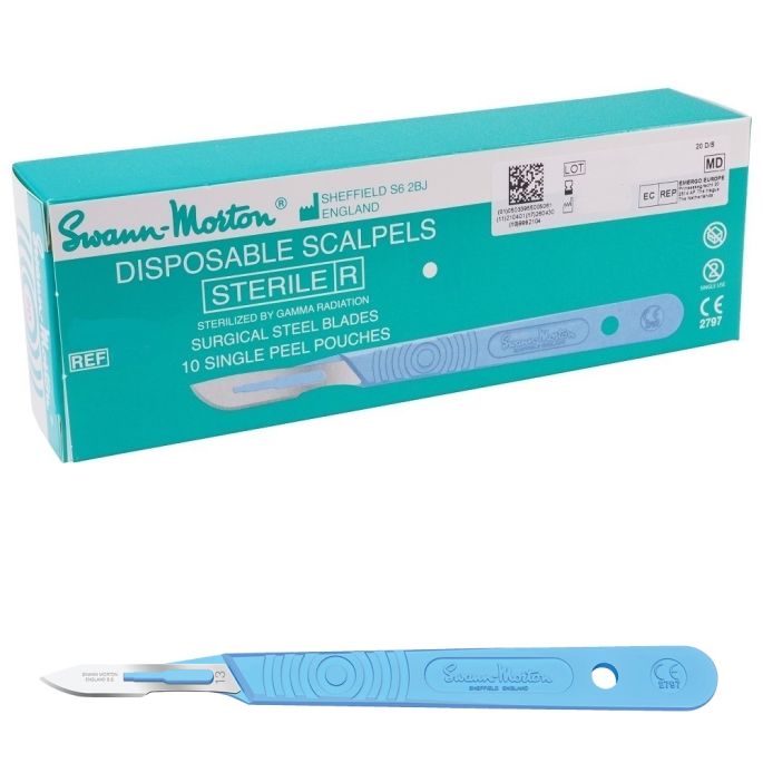 Swann Morton wegwerp scalpels RVS, steriel, nr. 13