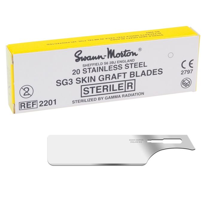 Swann Morton minor skin graft scalpelmesjes RVS, steriel, nr. SG3