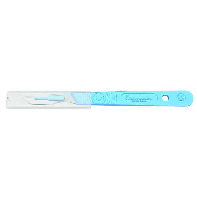 Swann Morton wegwerp scalpels met beschermhoes, niet steriel, bulk, nr. 20