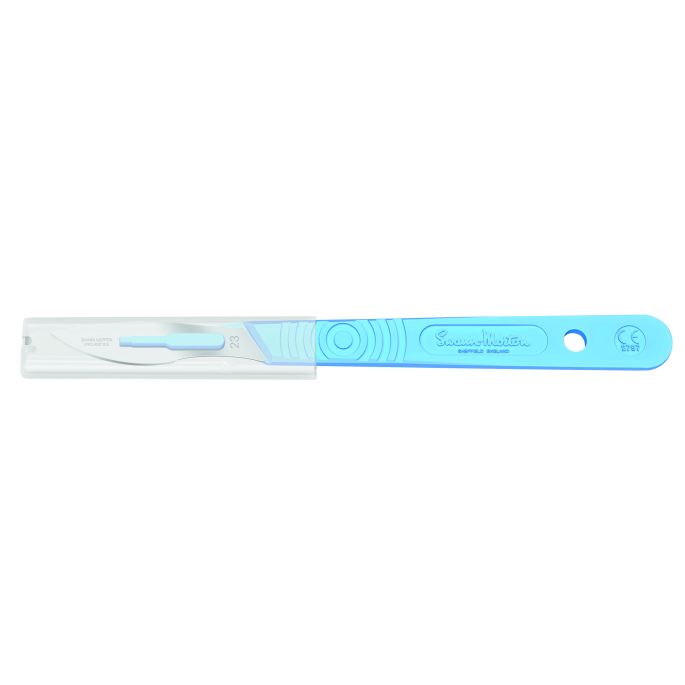 Swann Morton wegwerp scalpels met beschermhoes, niet steriel, bulk, nr. 23