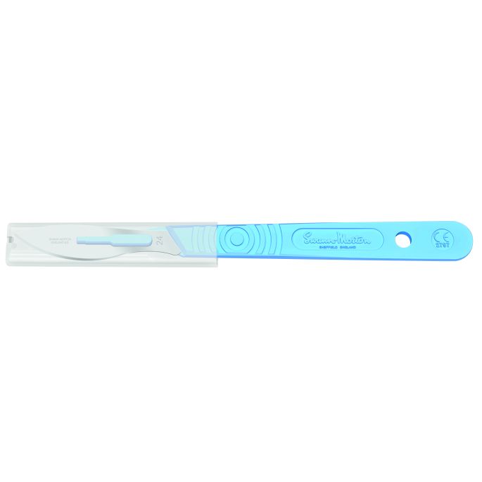 Swann Morton wegwerp scalpels met beschermhoes, niet steriel, bulk, nr. 24