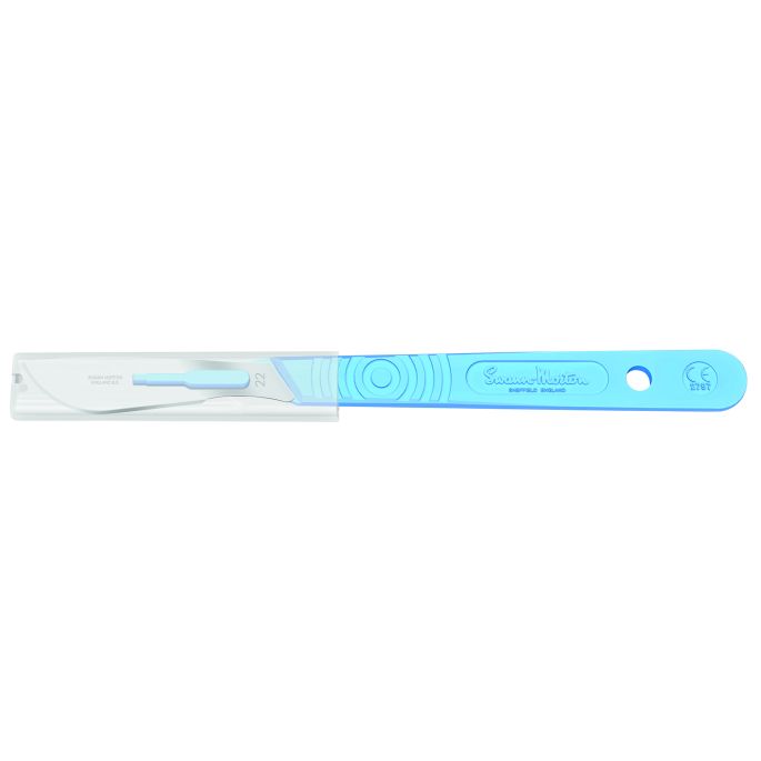 Swann Morton wegwerp scalpels met beschermhoes, niet steriel, bulk, nr. 22