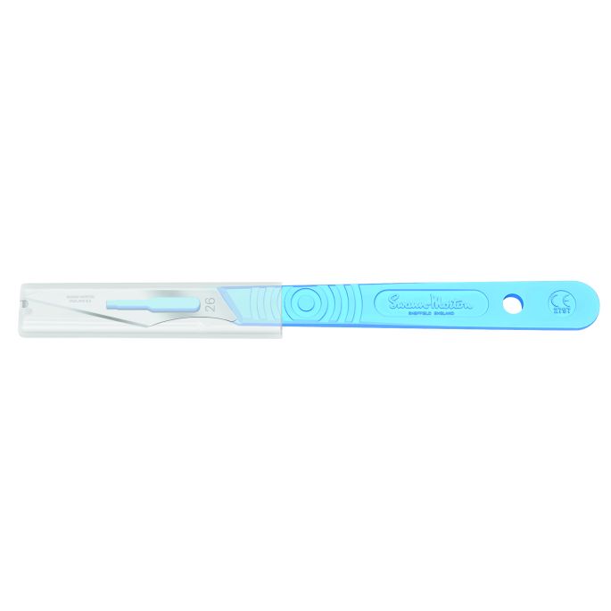 Swann Morton wegwerp scalpels met beschermhoes, niet steriel, bulk, nr. 26