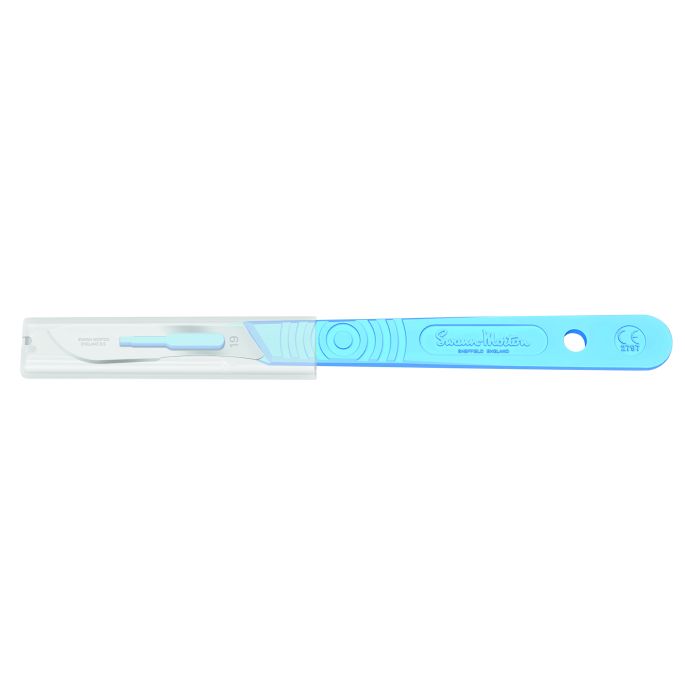 Swann Morton wegwerp scalpels met beschermhoes, niet steriel, bulk, nr. 19