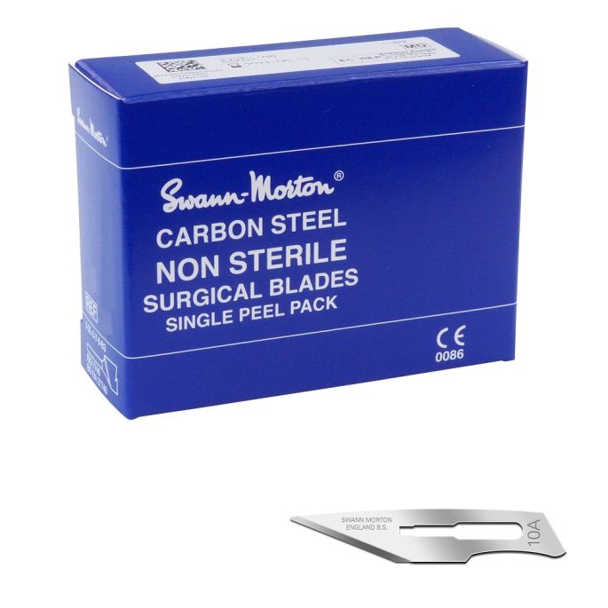 Swann Morton Individueel Peel Pack scalpelmesjes carbon, nr. 10A