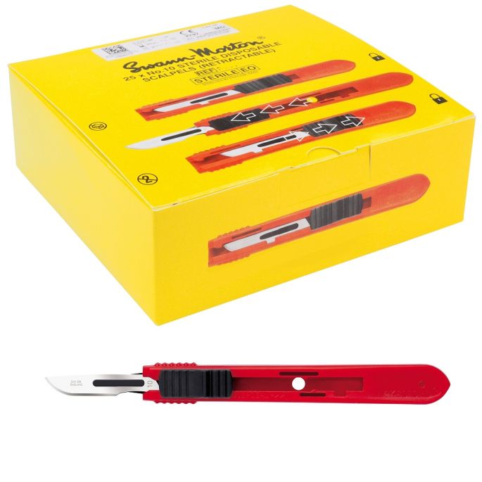 Swann Morton intrekbare scalpels RVS, steriel, nr. 10