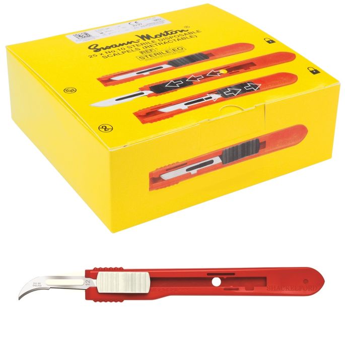 Swann Morton intrekbare scalpels RVS, steriel, nr. 12