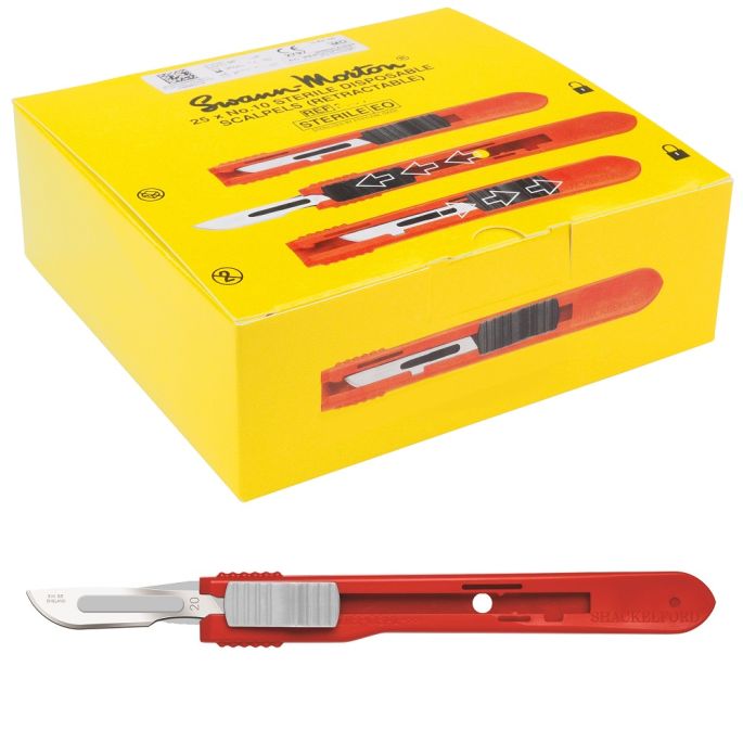 Swann Morton intrekbare scalpels RVS, steriel, nr. 20