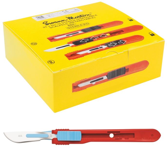 Swann Morton intrekbare scalpels RVS, steriel, nr. 22