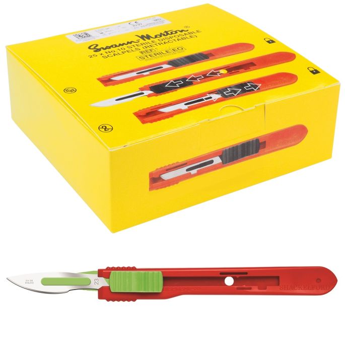 Swann Morton intrekbare scalpels RVS, steriel, nr. 23