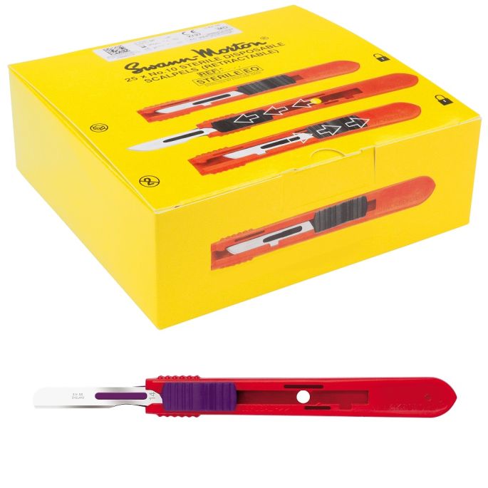 Swann Morton intrekbare scalpels RVS, steriel, nr. 14