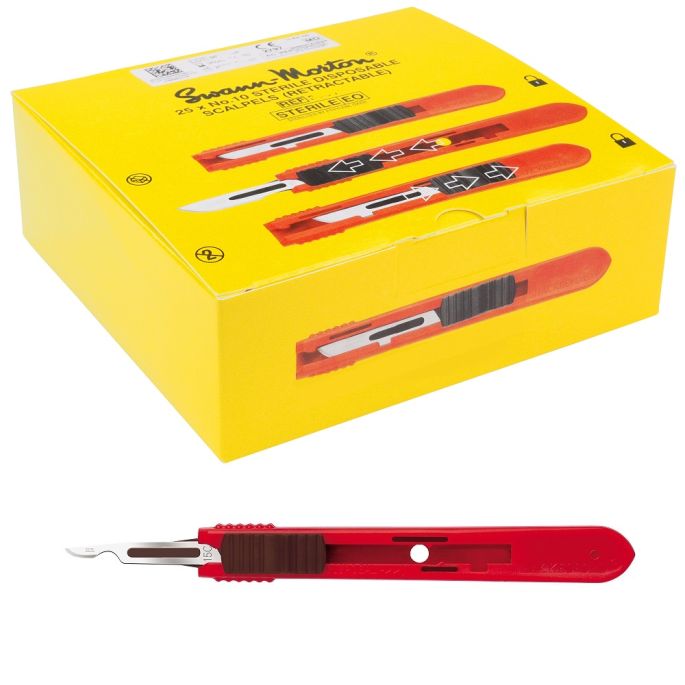 Swann Morton intrekbare scalpels RVS, steriel, nr. 15C