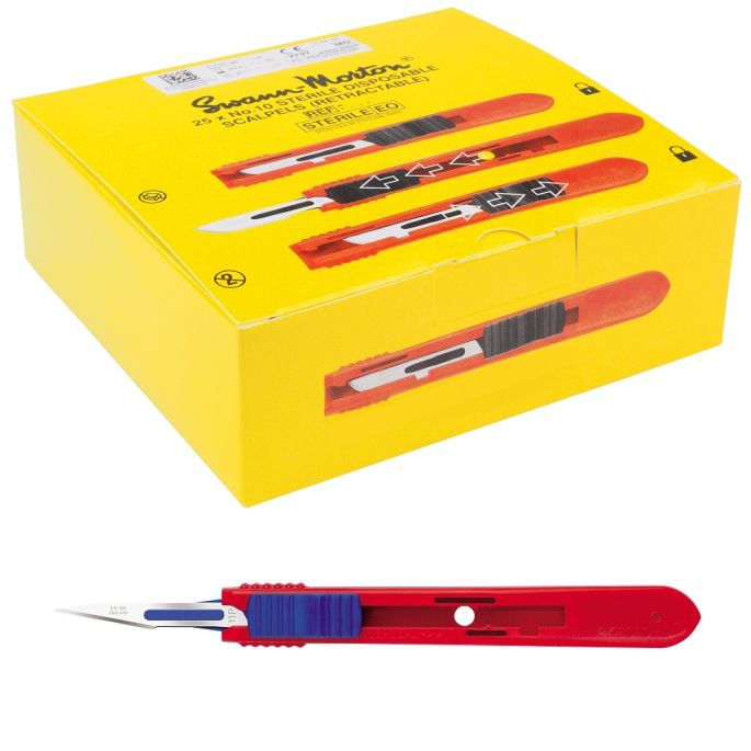 Swann Morton intrekbare scalpels RVS, steriel, nr. 11P