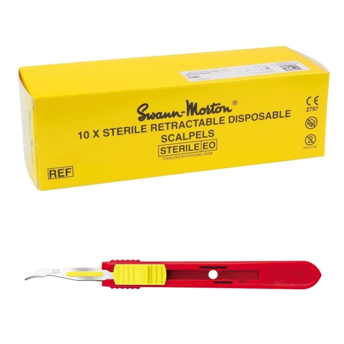 Swann Morton intrekbare stitch cutters RVS, nr. SC (10 st.)