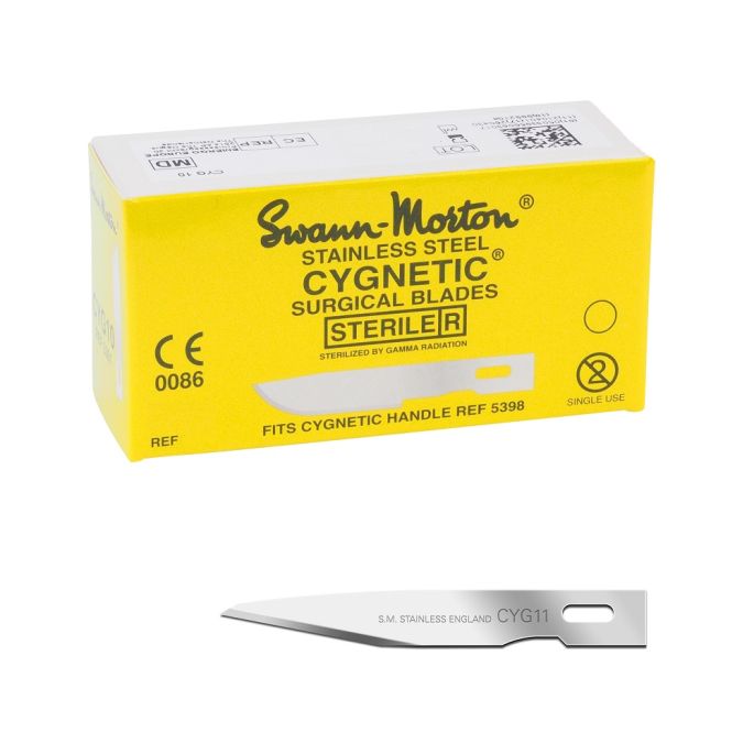 Swann Morton cygnetic scalpelmes RVS, steriel, nr. 11