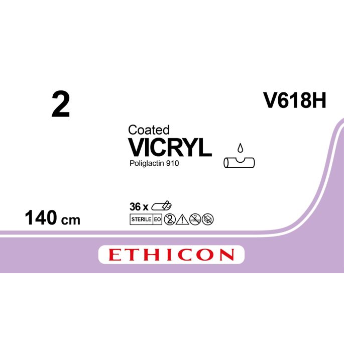 Vicryl violet 2, V618H naald, 36 stuks