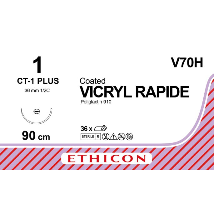 Vicryl Rapide ongekleurd 1, CT-1 PLUS naald, V70H, 36 stuks