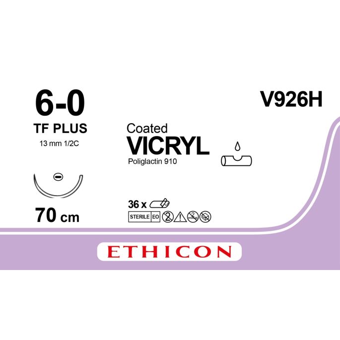 Vicryl gecoat violet 6-0, TF PLUS naald, V926H, 36 stuks