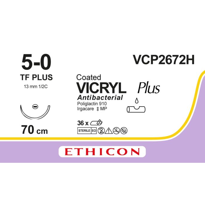 Vicryl Plus ongekleurd 5-0, TF PLUS naald, VCP2672H, 36 stuks