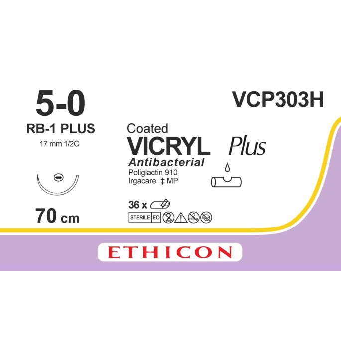 Vicryl Plus violet 5-0, RB-1 PLUS naald, VCP303H, 36 stuks