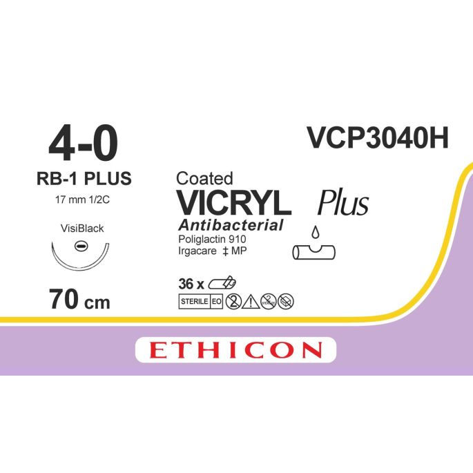 Vicryl Plus violet 4-0, RB-1 PLUS VB naald, VCP3040H, 36 stuks
