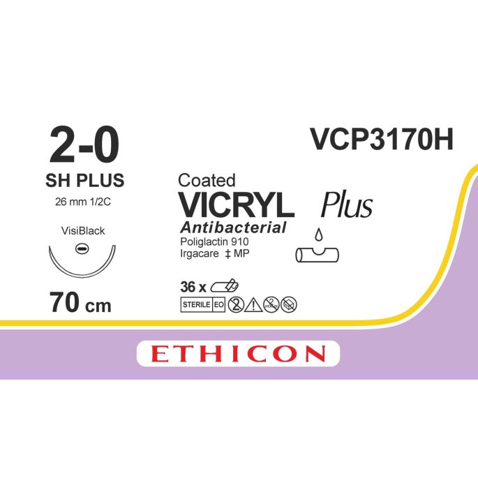 Vicryl Plus violet 2-0, SH PLUS VB naald, VCP3170H, 36 stuks