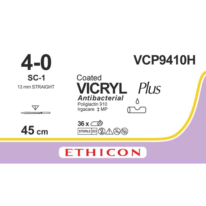 Vicryl Plus violet 4-0, SC-1 naald, VCP9410H, 36 stuks