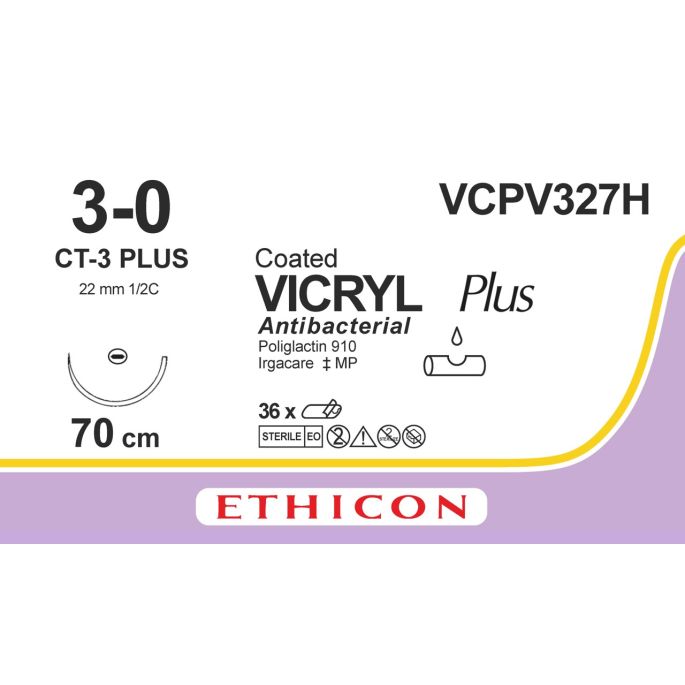 Vicryl Plus gecoat violet 3-0, CT-3 PLUS naald, VCPV327H, 36 stuks