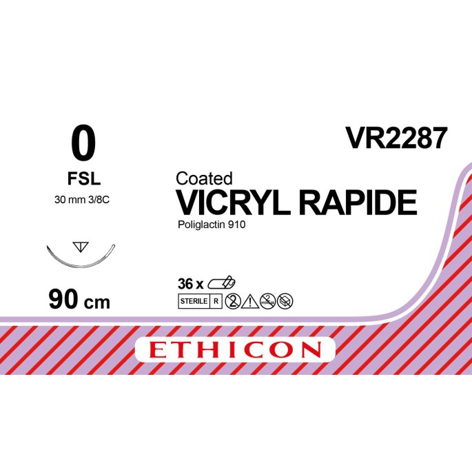 Vicryl Rapide ongekleurd 0, FSL naald, VR2287, 36 stuks