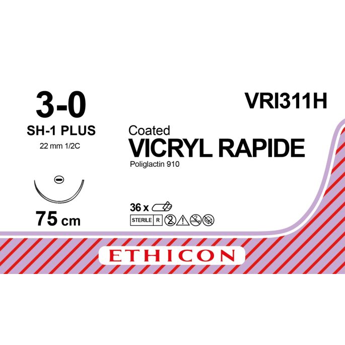 Vicryl Rapide ongekleurd 3-0, SH-1 PLUS naald, VRI311H, 36 stuks