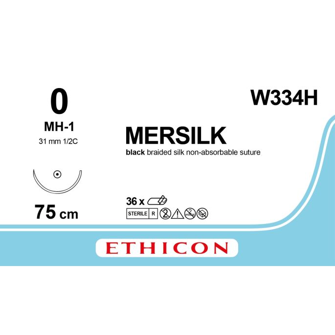 Silk zwart 0, MH-1 naald, W334H, 36 stuks
