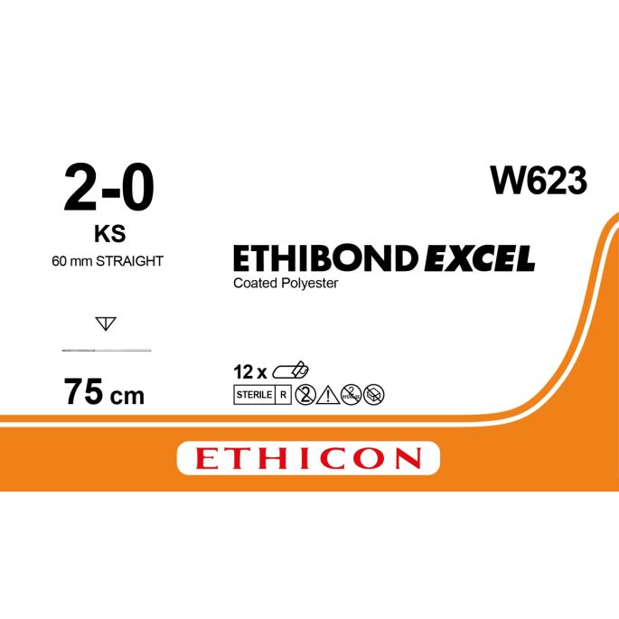 Ethibond Excel groen 2-0, KS naald, W623, 12 stuks