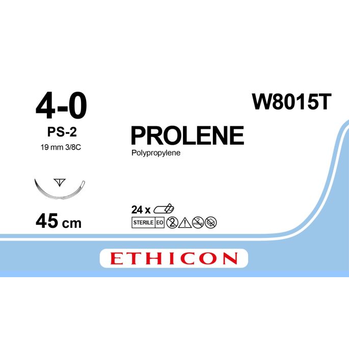Prolene blauw 4-0, PS-2 PRIME naald, W8015T, 24 stuks