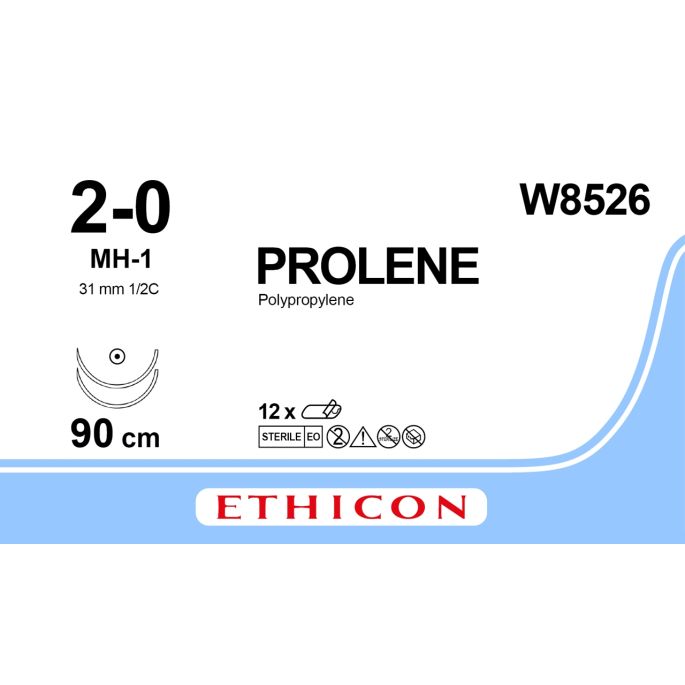 Prolene blauw 2-0, MH-1 naald, W8526, 12 stuks