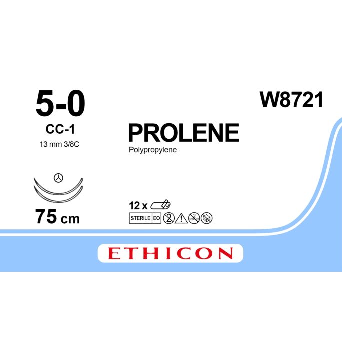 Prolene blauw 5-0, CC-1 naald, W8721, 12 stuks