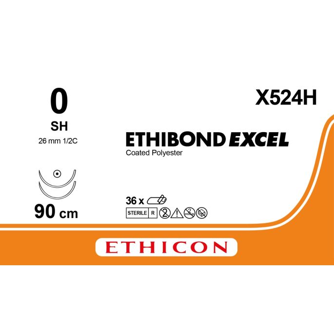 Ethibond Excel groen 0, SH naald, X524H, 36 stuks