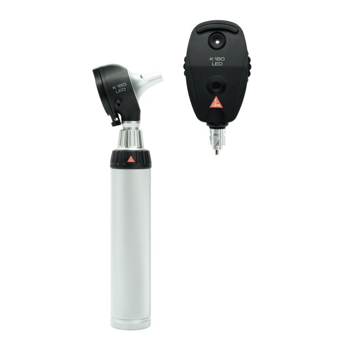 HEINE K180 LED diagnostische set met K180 LED F.O. otoscoop, K180 LED oftalmoscoop en BETA batterijhandvat (2,5 V)