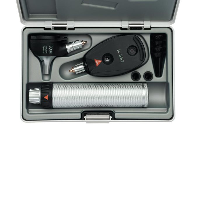 HEINE K180 LED diagnostische set met K180 LED F.O. otoscoop, K180 LED oftalmoscoop en BETA batterijhandvat (2,5 V)