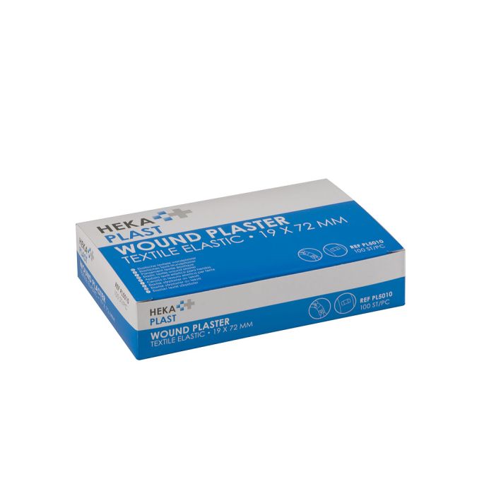 HEKA Plast textiel elastisch wondpleister 19 x 72 mm niet steriel, 100 stuks