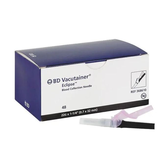 BD Vacutainer Eclipse bloedafnamenaald 22G, 0,7 x 32 mm, 48 stuks