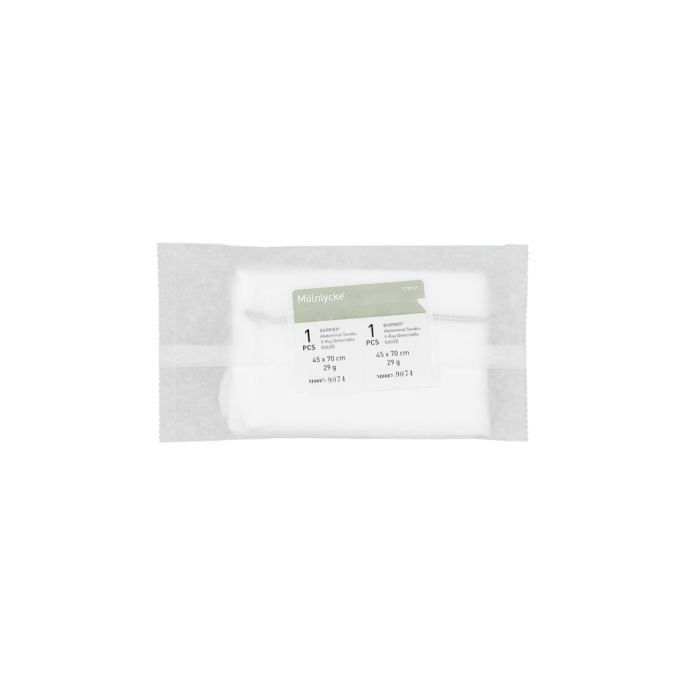 Standaard XRD buikgaas 45 x 70 cm, steriel, 3 laags - wit, 22 stuks